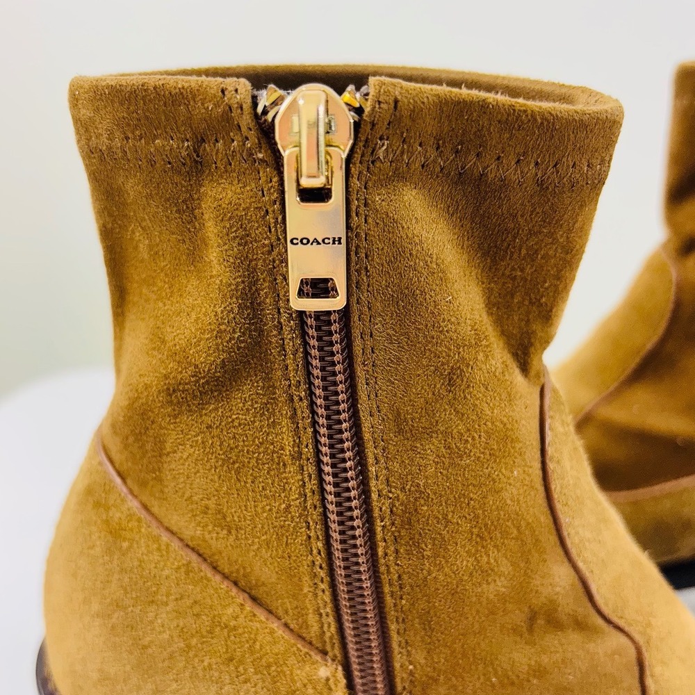 Coach Joy Suede Women's Leather Raw Umber Ankle Boots Sz 6B - Picture 7 of 11